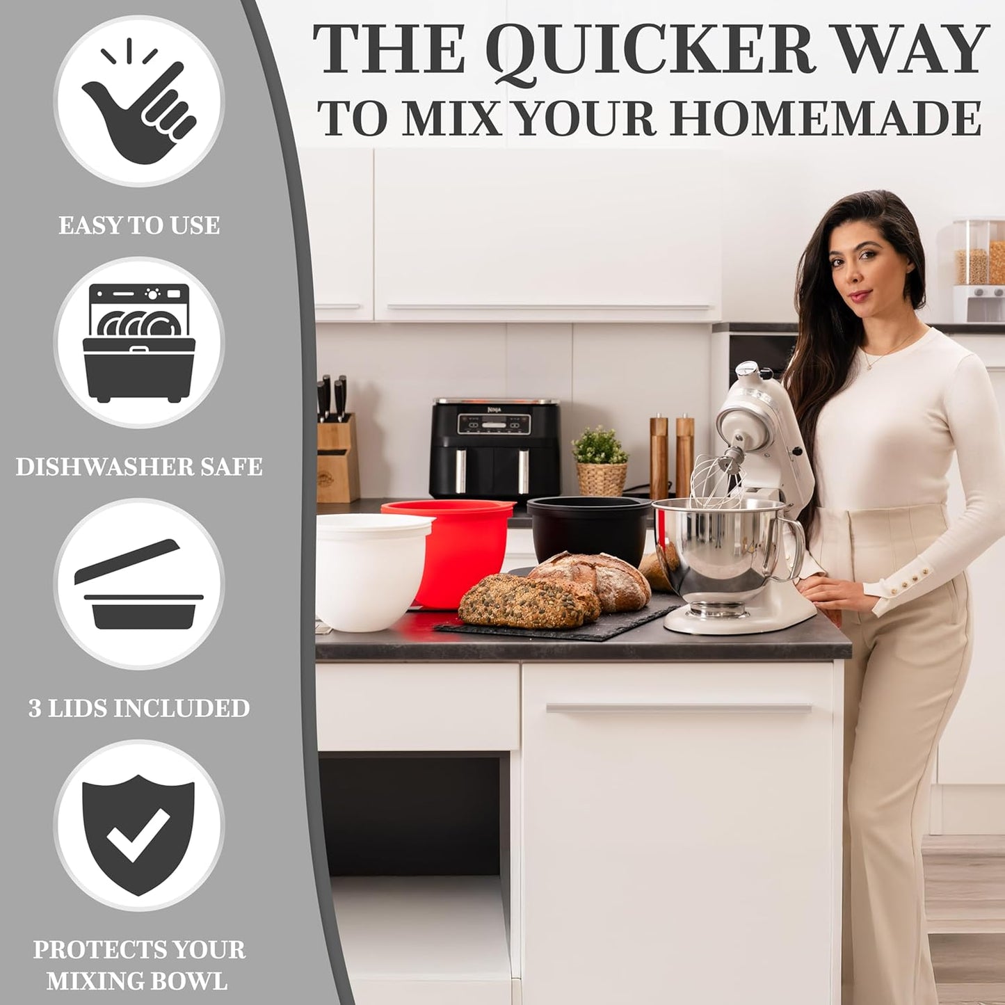 Silicone Mixer Bowl Liner Set