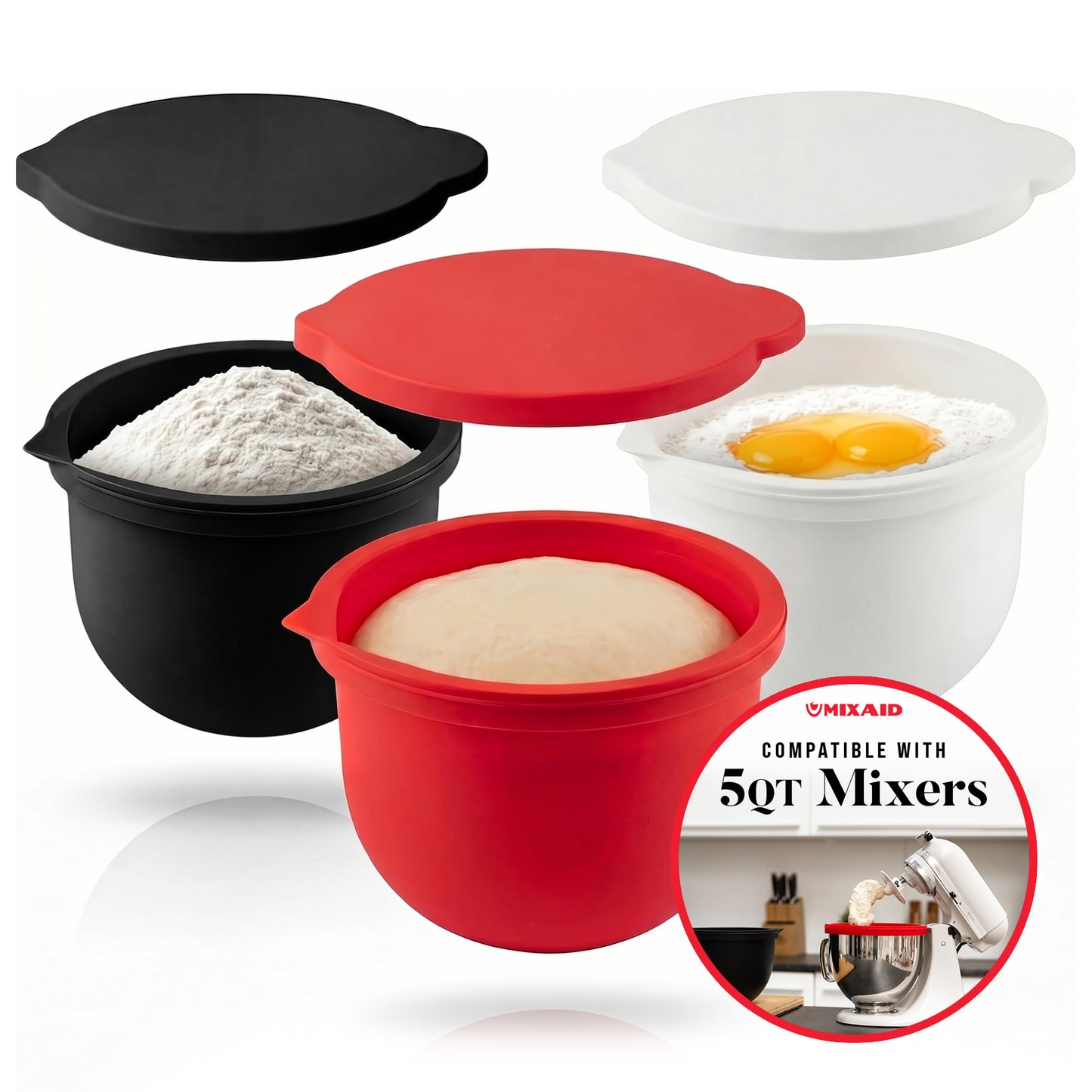 MIXAID™ Premium Silicone Liners 5 Qt